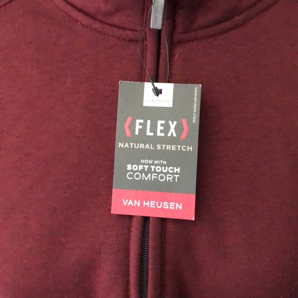 NWT maroon classic fit zip up sweatshirt size M - Picture 6 of 9